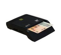 Woxter Lector Dni Combo - Lector DNI electrónico 3.0 y 4.0, Compatible con Las Tarjetas Smart Cards o Tarjetas Inteligentes, con 3 Ranuras para Tarjetas, Color Negro