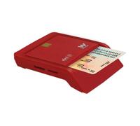 Lector de DNI y Tarjetas Woxter Combo PE26-148/ Rojo/ USB 2.0