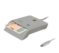 Woxter Lector DNI Electrónico con Conexión Tipo C - DNI Electrónico Inteligente, DNI 3.0 y 4.0, Tipo C, Compatible con PC y Mac, Incluye Adaptador Tipo C a USB A. Color Blanco