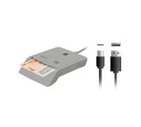 Woxter Lector DNI Electrónico con Conexión Tipo C - DNI Electrónico Inteligente, DNI 3.0 y 4.0, Tipo C, Compatible con PC y Mac, Incluye Adaptador Tipo C a USB A. Color Blanco