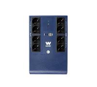 Woxter Multibase UPS 1200VA/720W - Sistema de Alimentación Ininterrumpida, 8 Tomas Schuko, 4 Puertos USB, Azul