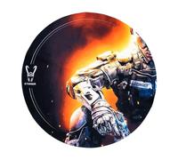 Woxter Stinger Floorpad Soldier Iron - Alfombrilla Gaming de Suelo, Protector de Suelo, Resistente al Agua, Lavable, 100% Microfibra, Diámetro 120 cm, diseño robótico