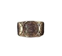 WOYEHFA Anillo Abierto De Guerreros Arcángeles Del Cubo De Metatrón,Joyería Mitológica,Anillo De Cobre Del Cubo De Metatrón(Anillo Ajustable)