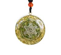 WOYEHFA Collar Con Amuleto De Orgonita Y Cubo De Metatrón Merkaba,Colgante De Amuleto De Orgonita Y Metatrón,Verde