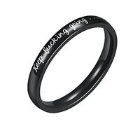 WOYNJI Anillo inspirador apilable de acero inoxidable con texto en inglés «Keep Fucking Going», regalo de graduación, Metal