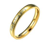WOYNJI Anillo inspirador apilable de acero inoxidable con texto en inglés «Keep Fucking Going», regalo de graduación, Metal