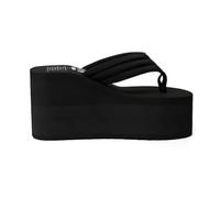 WOYUANSHA Chanclas Chanclas para Mujer Chanclas Informales Cómodas Zapatillas para Mujer Zapatos De Cuña con Parte Inferior Gruesa Antideslizantes para La Playa 41 Negro
