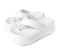WOYUANSHA Chanclas Chanclas para Mujer con Plataforma Chanclas Informales De Eva para La Playa Sandalias De Tacón con Chanclas Cómodas para Mujer 36-37 Blanco