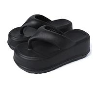 WOYUANSHA Chanclas Chanclas para Mujer con Plataforma Chanclas Informales De Eva para Playa Sandalias De Tacón Cómodas para Mujer 40-41 Negro