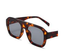 WOYUANSHA Gafas De Sol Cuadrado De Gran Tamaño Gafas De Sol De La Señora Popular Retro Gafas De Sol Al Aire Libre Deportes Hombres Protector Solar Vacaciones (Leopardgrey)