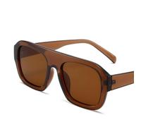 WOYUANSHA Gafas De Sol Cuadrado De Gran Tamaño Gafas Sol Señora Popular Retro Gafas Al Aire Libre Deportes Hombres Protector Solar Vacaciones (Té)