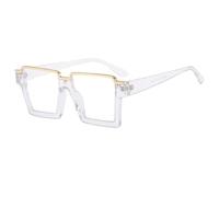 WOYUANSHA Gafas De Sol Fashion Square Half-Frame Gafas Versátiles Gafas De Marco Grande para Hombres Y Mujeres De La Calle Todos Los Días (Transparente)