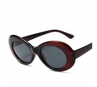 WOYUANSHA Gafas De Sol Gafas Oval Gafas De Sol Ladies Trendy Vintage Retro Gafas De Sol De Las Mujeres Blanco Negro Gafas (Tea-Gray)