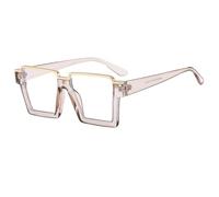 WOYUANSHA Gafas De Sol Gafas Versátiles De Gafas De Marco Grande De Medio Marco Cuadrado De Moda para Hombres Y Mujeres Diarios De La Calle (Light Tea)