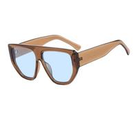 WOYUANSHA Gafas De Sol Gran Tamaño Vintage Gafas De Sol Hombres Señoras Gradiente Cuadrado Suneyglass Al Aire Libre Protector Solar Vacaciones Uv400 (Teablue)