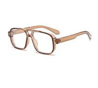 WOYUANSHA Gafas De Sol Luz Retro Mujeres Gafas Cuadradas Marco Moda Hombres (Light Tea)