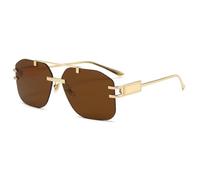 WOYUANSHA Gafas De Sol Mujeres Gafas De Sol Hombres Rimless Popular Uv400 Sombras Al Aire Libre Metal Marcos Gafas De Sol (C6Tea)
