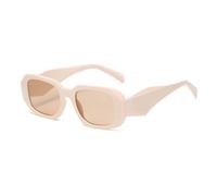 WOYUANSHA Gafas De Sol Pequeño Rectángulo Gafas De Sol Mujeres Vintage Cuadrado Sol para Hombres Sombras Mujer Gafas Uv400 (Beige)
