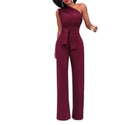 WOYUANSHA Monos Bodysuit Mono De Mujer Mono De Señora Transpirable Atractivo Ajustado Costuras Firmes con Cinturón Mono De Mujer Ajustado Ropa Diaria M Winered