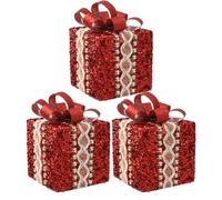 woyufen Adornos para árboles de Navidad | 3 Piezas Caja de Regalo Adornos navideños - Cajas de Regalo de Encaje, Decoraciones Colgantes de Navidad para árbol de Navidad, hogar, Escuela,