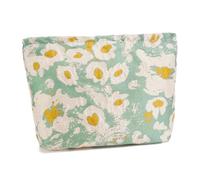 WOZEAH Bolsa de maquillaje pequeña para cosméticos, elegante bolsa de maquillaje con cremallera, bolsa de viaje de lona para artículos de tocador, Flor jacquard