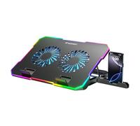 WOZINSKY Soporte de refrigeración para ordenador portátil, almohadilla de refrigeración RGB Gaming ajustable, compatible con portátiles de 9 a 17 pulgadas