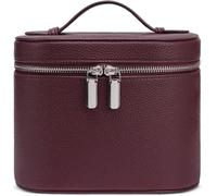 WOZLO Compatible con Bolsa de Maquillaje, Estuche Viaje Compartimentos y asa, Organizador cosméticos portátil, artículos tocador(Burgundy(8 5.5 6 In))