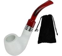 WOZLO Pipa Para Fumar Clásica Y Duradera De Espuma De Mar, Tabaco, Cigarrillos, Pipas Para Puros, Regalo, Color Blanco, 1 Paquete