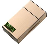 WOZLO-Pitillera inteligente, ayuda para dejar de fumar, temporizador y cerradura de aleación de aluminio, 20 cigarrillos delgados,Gold