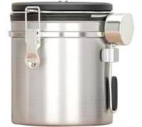 WOZLO Recipiente Hermético Sellado al Vacío， Botes de café de Acero Inoxidable, tarros de Almacenamiento herméticos con Fecha, Bote Cafe hermetico Apto para Granos de café, Hojas de té, Cereales, etc