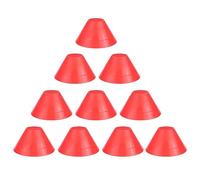 WOZOKI 10x Conos de fútbol con Soporte para Disco de Marca, Red | Práctico marcador de cono de campo de disco para deportes de fútbol, suministros para juegos aire,
