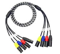WOZOKI Cable auditivo XLR de 4 pines Conector de 4 pines con, 1.5m | Cable para equipo auditivo profesional, funda trenzada para iluminación y sistemas de escenario, grabación en