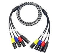 WOZOKI Cable auditivo XLR de 4 pines Conector de 4 pines con, 1m | Cable para equipo auditivo profesional, funda trenzada para iluminación y sistemas de escenario, grabación en