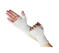 WOZOKI Guantes de compresión unisex para, soporte, White | Guantes de muñeca sin dedos, manga de soporte para pulgar y muñeca unisex, soporte para manos, guantes de