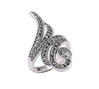 WOZUIMEI Anillo de Estilo Chino Joyería de Plata Tailandesa Joyería Hecha a Mano S925 Anillo de Plata Pura Joyería Anillo de Marcasita Femeninaanillo