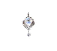 WOZUIMEI Anillo Retro de Estilo Chino S925 Estilo de Corte de Plata Esterlina Abierto Anillo Simple Femenino Gota de Agua Anillo de Piedra Lunar Moda Boca en Vivo AjustableAnillo de piedra lunar en f