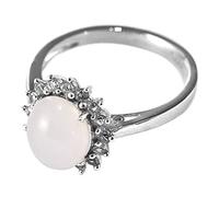 WOZUIMEI Anillo Retro de Estilo Chino S925 Plata Esterlina Coreana Simple Nefrita Natural Diamante Sol Flor Anillo Anillo de Temperamento Femeninoanillo, 16.6