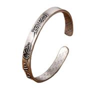 WOZUIMEI Brazalete de Estilo Chino Vintage Plata de Ley 999 Brazalete Pulsera Corazones Enamorados de Mujer Joyería de Plata de ModaPulsera de plata con amor de corazón a corazón