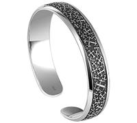 WOZUIMEI Brazalete de Estilo Chino Vintage S999 Brazalete de Plata Esterlina Joyería Retro Plata Tailandesa Corriente de Moda Patrón Cruzado Simple Pulsera Abierta UnisexPulsera cruzada