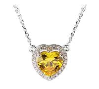 WOZUIMEI Collar Colgante de Estilo Chino S925 Plata Esterlina Estilo Coreano Cadena de Clavícula Circón Brillante Diamante Amor Colgante Collar FemeninoJuego de colgantes