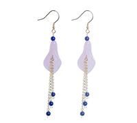 WOZUIMEI Pendientes de Oreja Aretes para Mujer Temperamento Retro S925 Plata Invierno Rosa Cristal Calla Lily Pendientes Hechos a Mano Diy Lapislázuli Borla PendientesComo se muestra, Plata 925