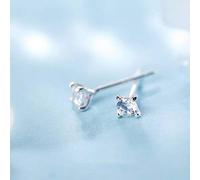 WOZUIMEI Pendientes de Plata S925 para Mujer Pendientes de un Solo Diamante de Estilo Coreano Femenino Lindo Pequeño de Cuatro Garras para MujerUn par