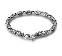 WOZUIMEI Pulsera de Plata de Estilo Chino, Joyería de Plata de Ley 925, Plata Tailandesa, Retro, Personalidad Dominante Súper Feroz, Año de la Suerte, Pulsera Líder para Hombrepulsera de dragón peque
