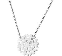 WOZUIMEI S925 Collar de Plata Cadena de Clavícula Femenina Femenina Estilo Coreano Joyería de Plata Pequeño Copo de Nieve Colgante Accesorio Cortonieve