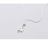 WOZUIMEI S925 Collar de Plata Colgante Femenino Estilo de Arte Coreano Lindo Gato Collar Gato Animal Cadena de Clavícula Femeninacollar