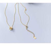 WOZUIMEI S925 Collar de Plata Estilo de Arte Coreano Femenino Dulce Corona de Diamantes Cadena de Clavícula de Modaoro