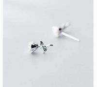 WOZUIMEI S925 Pendientes de Plata Estilo de Arte Coreano Femenino Pendientes de Rosas Dulce Temperamento Flores Encantadorasplata