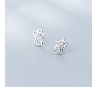 WOZUIMEI S925 Pendientes de Plata Pendientes de Moda de Diamantes Huecos de Estilo Simple Coreano FemeninoPendientes
