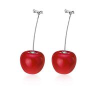 WOZUIMEI S925 Plata Pendientes de Cereza Moda Mujer Bosque Estilo Coreano Estilo Damas Pendientes Largos Joyeríaun par