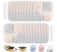 Wozzies 20 Filtro Fuente Gatos, Compatibles con Catit Pixi, Sistema de Triple Filtración, Filtros de Repuesto con Resina y Carbón Activado, con 4 Tubos